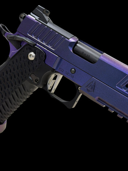 STACCATO CUSTOM P X SERIES “MYSTIQUE” COMP WITH ALUMINUM GRIPS AND EDGE TRIGGER (READ DESCRIPTION)