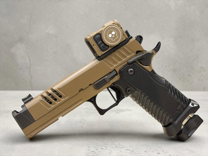 STACCATO XC CUSTOM FDE FINISH WITH T7 ALUMINUM GRIPS ATLAS TRIGGER AND ACRO P2