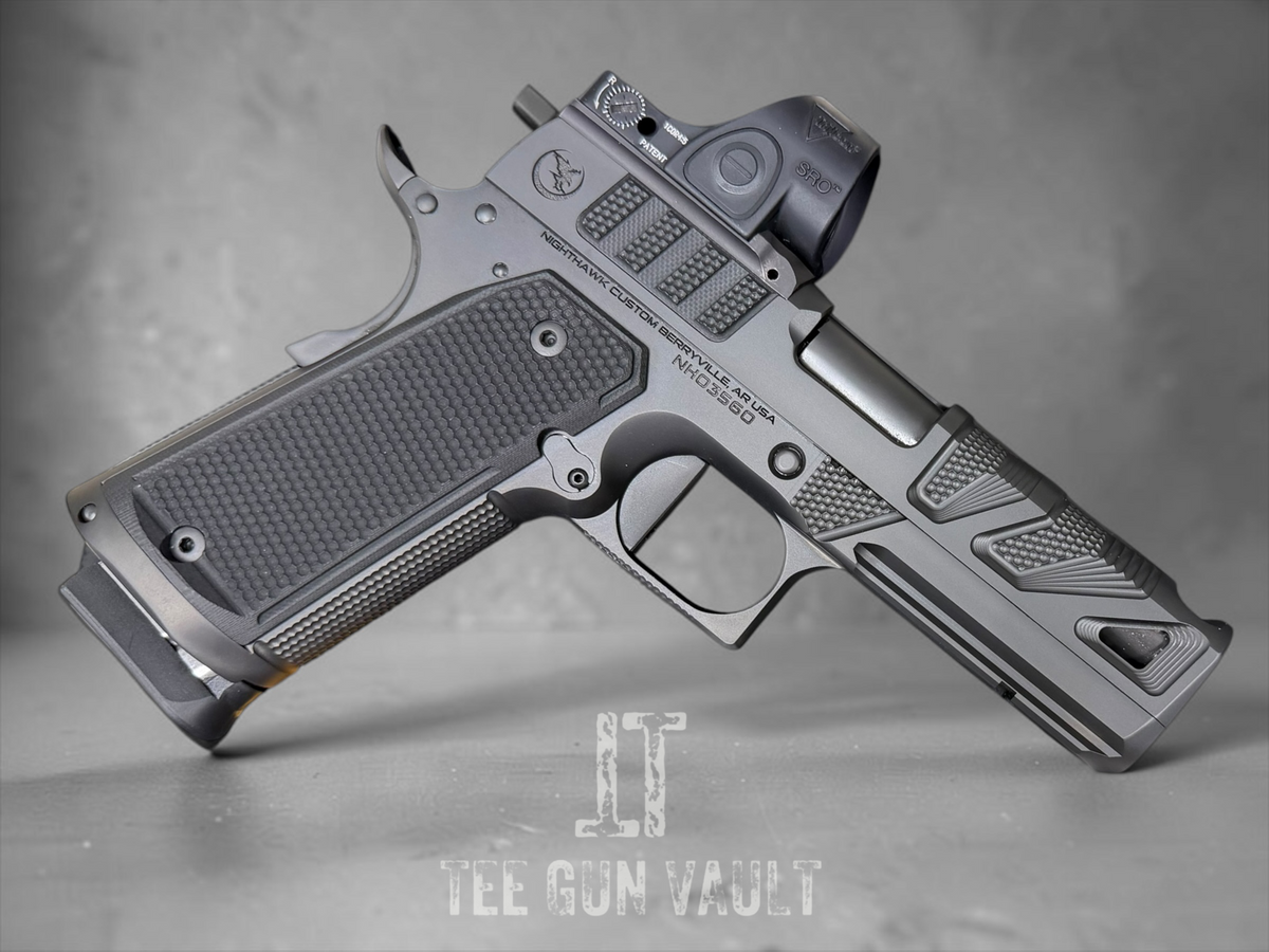 NIGHTHAWK CUSTOM ALPHA HAWK single stack COMMANDER 9MM PORTED OPTIC READY WITH TRIJICON SRO GREEN