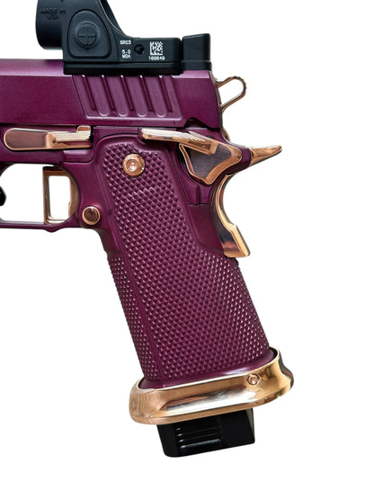 STACCATO CUSTOM XC CHERRY BLACK / ROSE GOLD ALUMINUM GRIPS SRO AND X300
