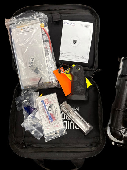 STACCATO CUSTOM XL “LAST SAMURAI” PORTED ATLAS GRIPS AND TRIGGER CHARCOAL POLISHED BLACK DLC