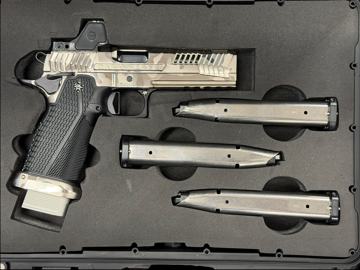 DARK FORGE WRAITH 4.6” PORTED POLISHING NICKEL CAMO FINISH WITH TRIJICON RMR HD