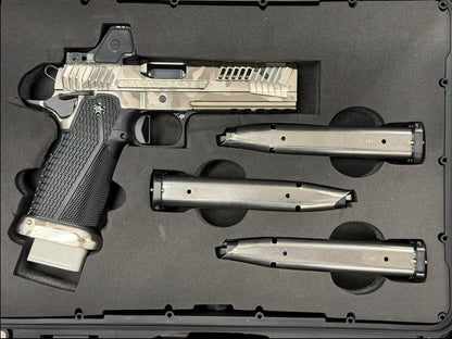 DARK FORGE WRAITH 4.6” PORTED POLISHING NICKEL CAMO FINISH WITH TRIJICON RMR HD
