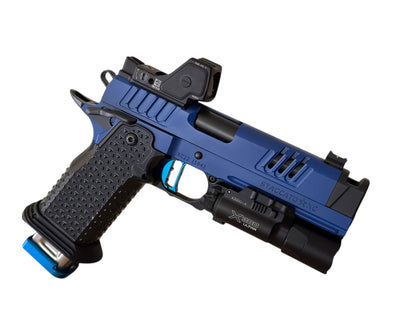 STACCATO CUSTOM XC WITH BLUE ATLAS TRIGGER AND GRIP 9MM RMR HD AND X300