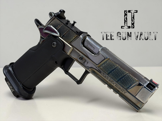 PHOENIX TRINITY H PRO COMP CUSTOM POLISHED BLACK CHROME WITH ALUMINUM EVO GRIPS 9MM
