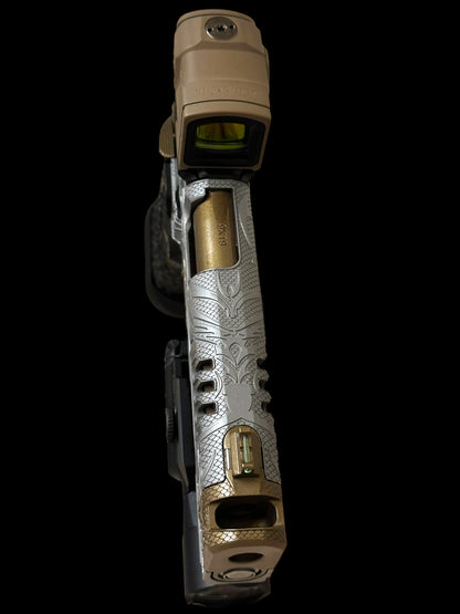 STACCATO CUSTOM XC “TRIBAL DRAGON” ENGRAVED IN GRAY/BRONZE WITH ACRO P2 & X300