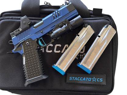 STACCATO CUSTOM XC WITH BLUE ATLAS TRIGGER AND GRIP 9MM RMR HD AND X300