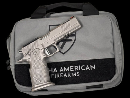 ALPHA AMERICAN WAR FIGHTER 5” GOV PORTED OPTIC READY ALUMINUM GRIPS 9MM
