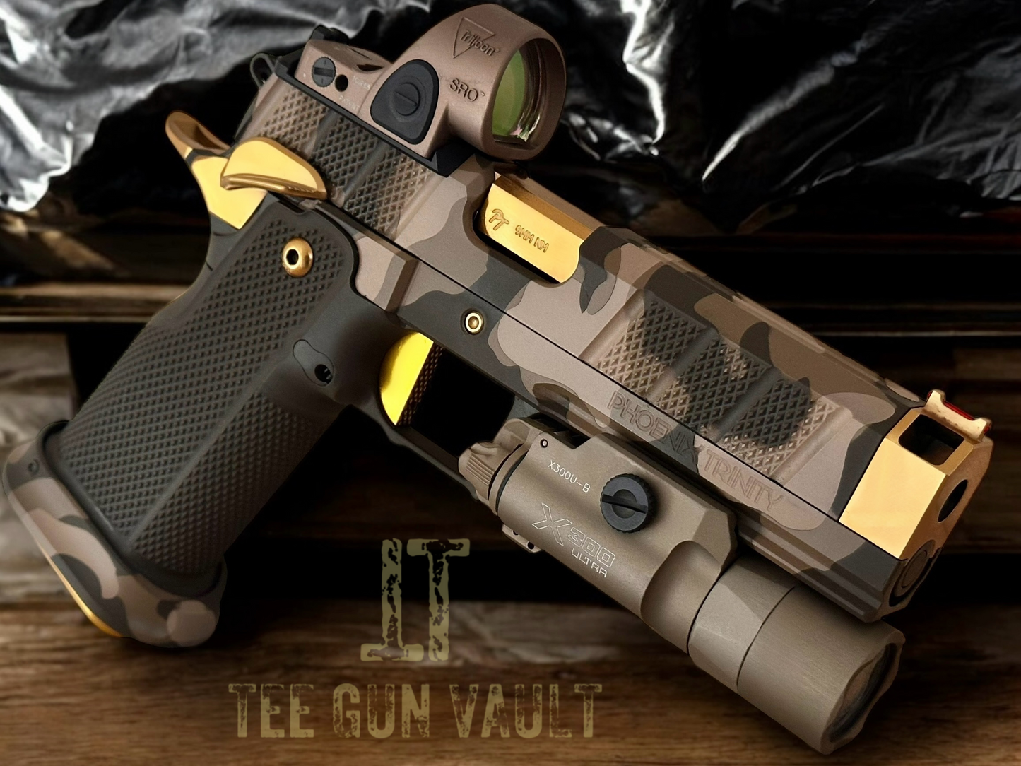 PHOENIX TRINITY H SERIES H PRO DOUBLE STACK EVO GRIPS WITH SRO AND X300 9MM MULTICAM