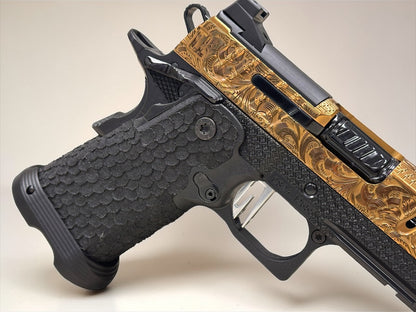 STACCATO CUSTOM CS X SERIES PORTED 3.5” ENGRAVED SCROLL DESIGN BLACK/COPPER FINISH
