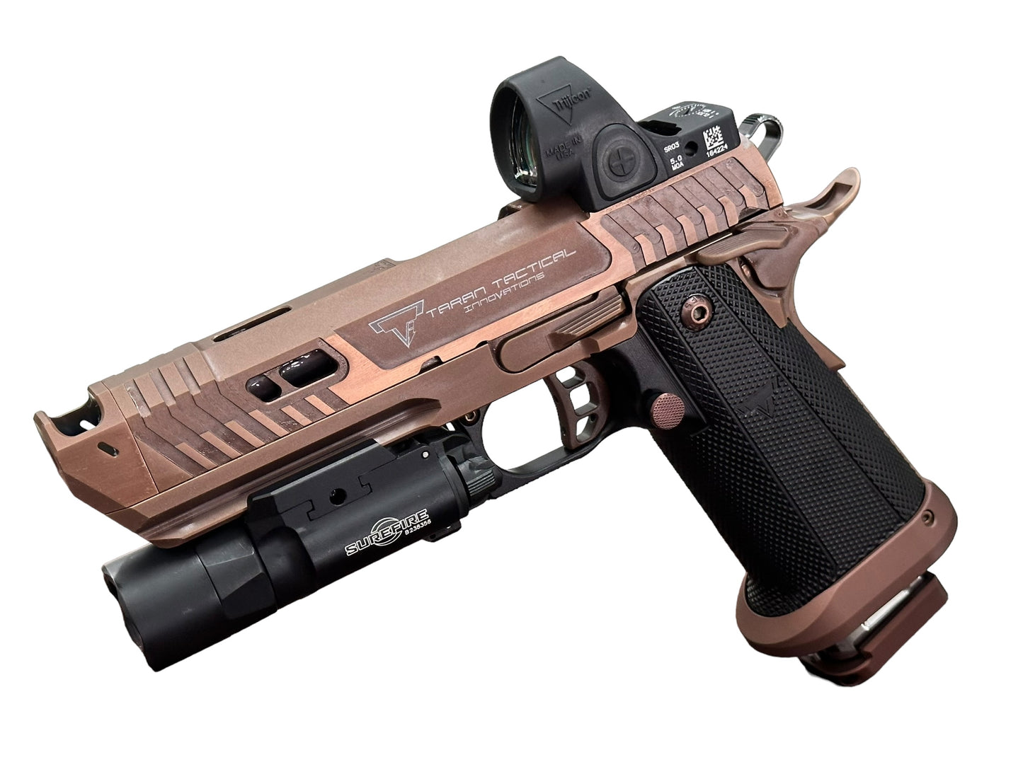 TARAN TACTICAL SAND VIPER 2011 WITH ICARUS ALUMINUM GRIPS UPGRADE (SRO AND LIGHT NOT INCLUDED)