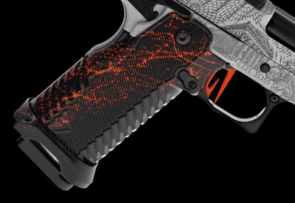 STACCATO CUSTOM C2 “SPARTANS” CHUNK PORTED T7 FULL SIZE GRIPS WITH RED DIRT “EDGE” TRIGGER