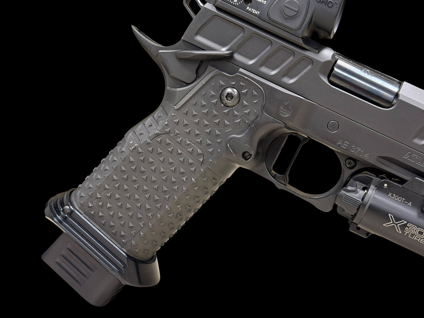 ATLAS GUNWORKS EREBUS V2 COMP’D WITH TRIJICON SRO AND X300 (PRE OWNED) EXCELLENT CONDITION 9MM