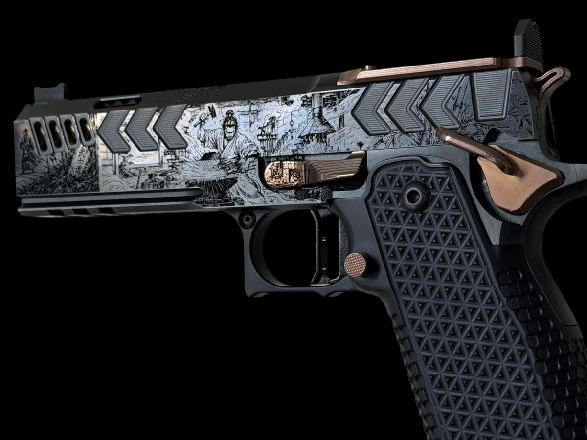 CNC GUNWORKS AKIRA “KATANAKAJI” 1 OF 5 PORTED 4.6”  DLC/ROSE GOLD FINISH 9MM