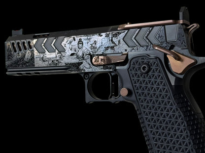 CNC GUNWORKS AKIRA “KATANAKAJI” 1 OF 5 PORTED 4.6”  DLC/ROSE GOLD FINISH 9MM