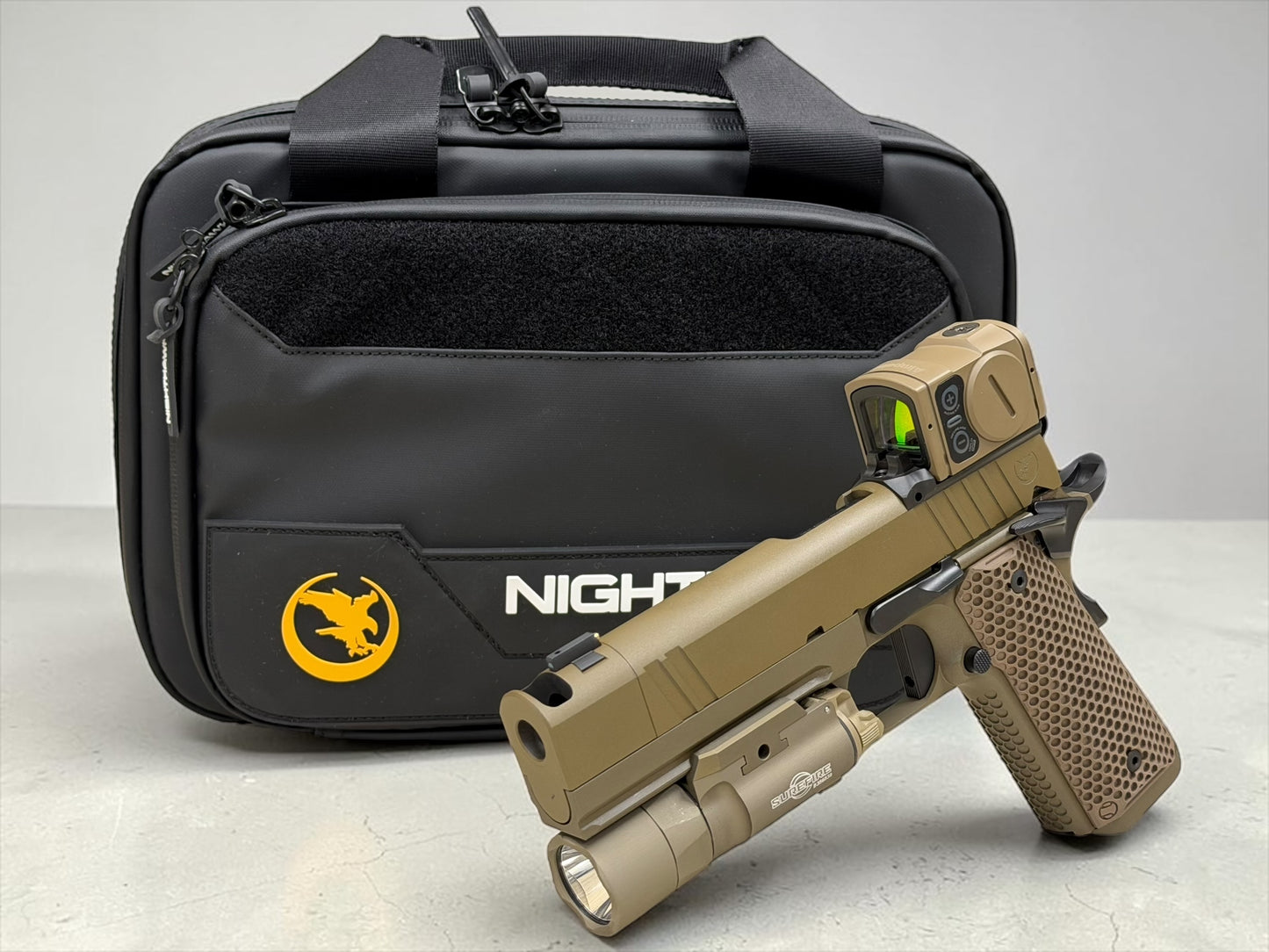NIGHTHAWK CUSTOM SANDHAWK SINGLE STACK 9mm WITH ACRO P2 AND X300