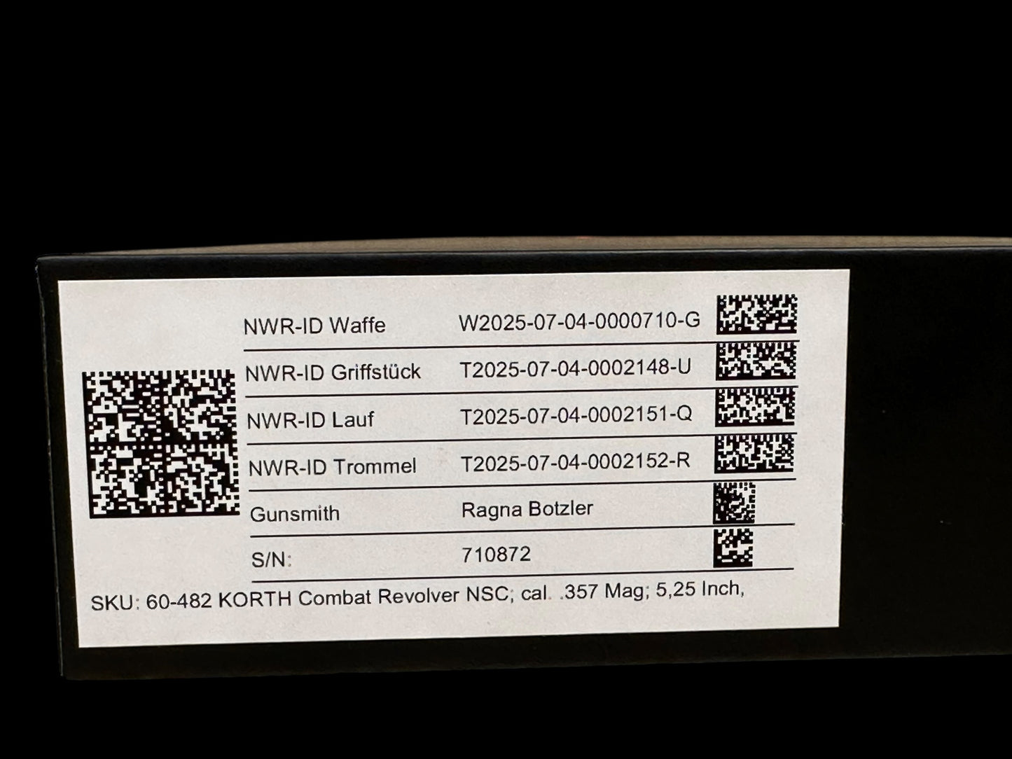 NIGHTHAWK CUSTOM KORTH MONGOOSE 5.25” BRONZE REVOLVER IN .357 MAG