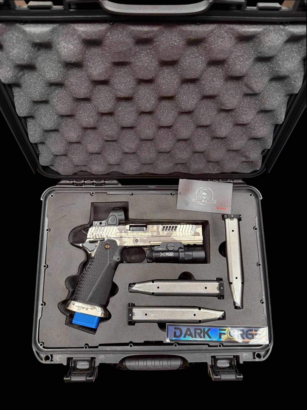 DARK FORGE REAPER HIGH POLISHED NICKEL CAMO FINISH WITH SRO AND X300