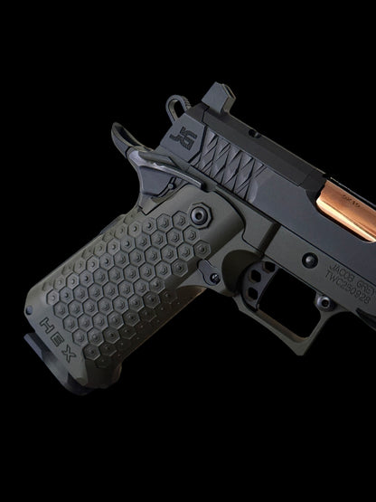 JACOB GREY TWC HEX PORTED 9MM 4.25” ROSE GOLD PVD BARREL