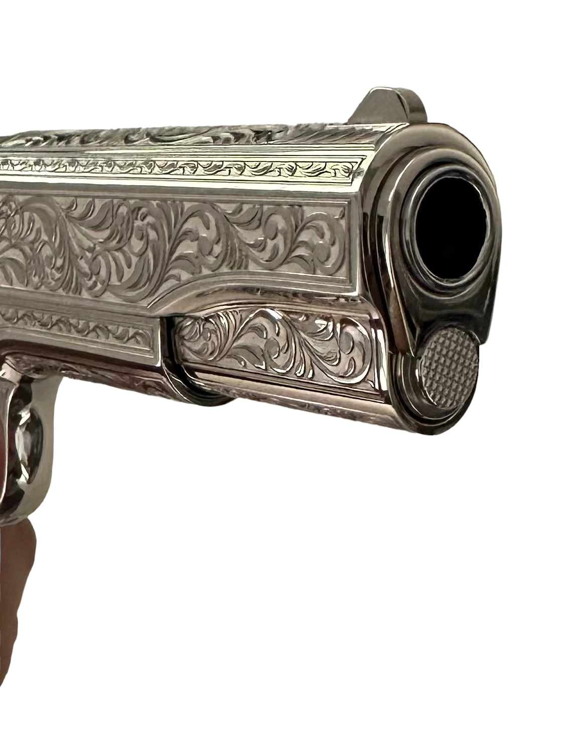 COLT CUSTOM 1911 FULLY ENGRAVED HIGH POLISHED AND NICKEL PLATED .45ACP