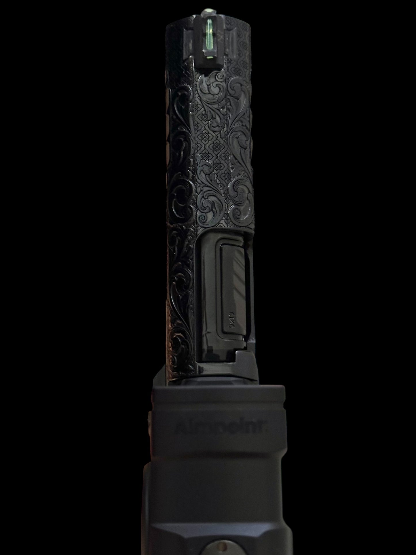 STACCATO CUSTOM CS 3.5” FULLY ENGRAVED SCROLL IN ROYAL BLUE FINISH WITH ACRO P2 OPTIC