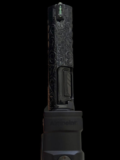 STACCATO CUSTOM CS 3.5” FULLY ENGRAVED SCROLL IN ROYAL BLUE FINISH WITH ACRO P2 OPTIC