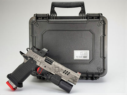 STACCATO CUSTOM XL “LAST SAMURAI” PORTED ATLAS GRIPS AND TRIGGER CHARCOAL POLISHED BLACK DLC