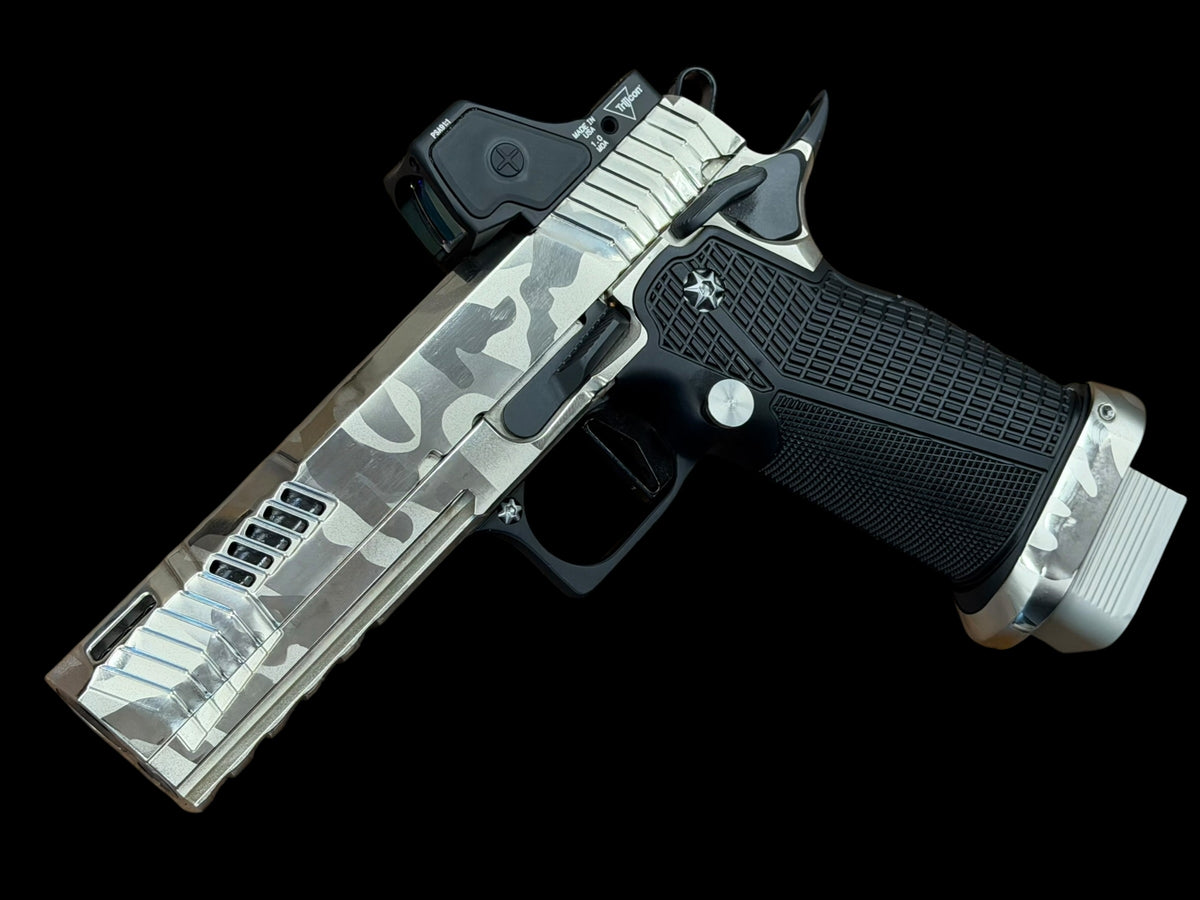DARK FORGE WRAITH 4.6” PORTED POLISHING NICKEL CAMO FINISH WITH TRIJICON RMR HD