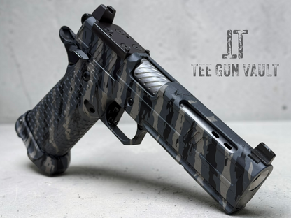 GUNCRAFTER HELLCAT X2 PORTED FULL SIZE 5” TIGER STRIPE CAMO GRAY. OPTIC READY