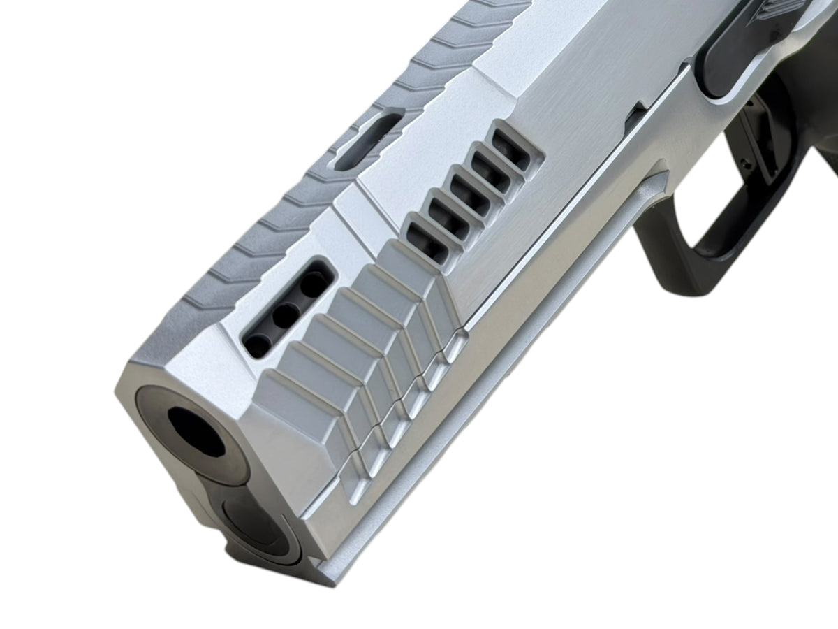 DARK FORGE WRAITH PORTED 4.6” BRUSHED CHROME FINISH WITH TRIJICON SRO (please read description)