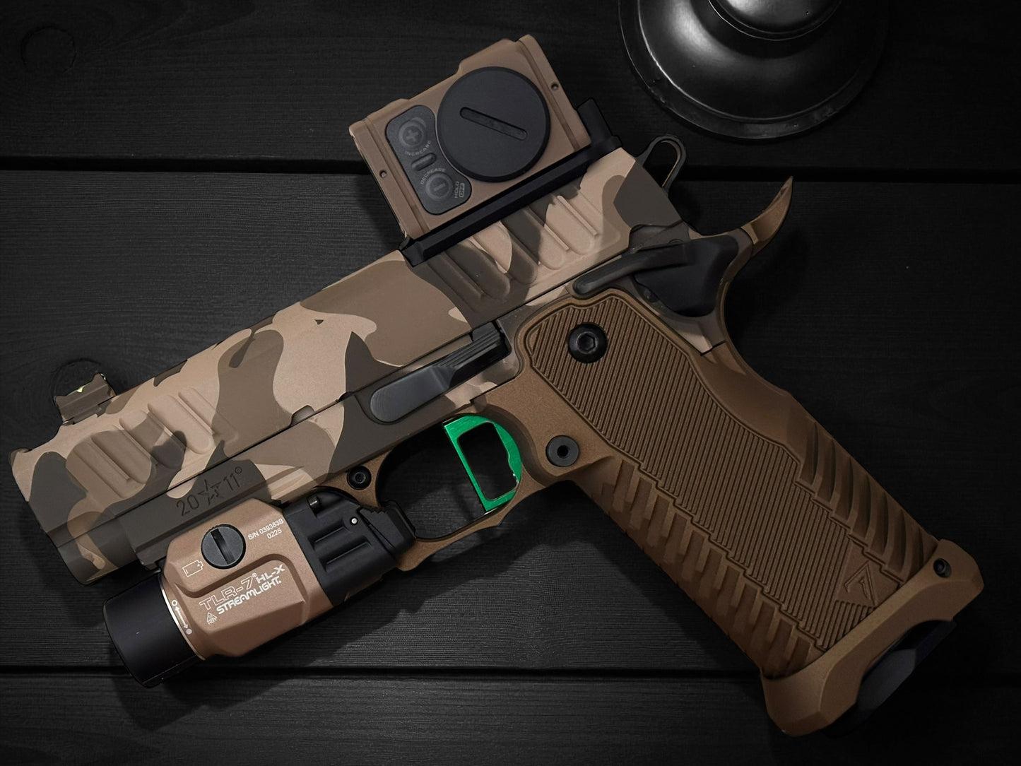 STACCATO CUSTOM C2 PORTED 3.9” MULTICAM WITH T7 ALUMINUM GRIPS INFINITY TRIGGER 9MM