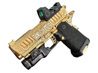 STACCATO CUSTOM CS 3.5” FULLY ENGRAVED 24K GOLD PLATED WITH RMR & TLR7
