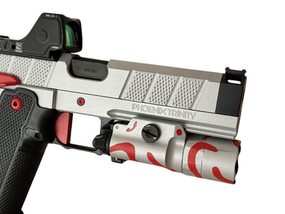 PHOENIX TRINITY H PRO CUSTOM ALUMINUM EVO GRIPS WITH TRIJICON RMR HD AND X300 9MM