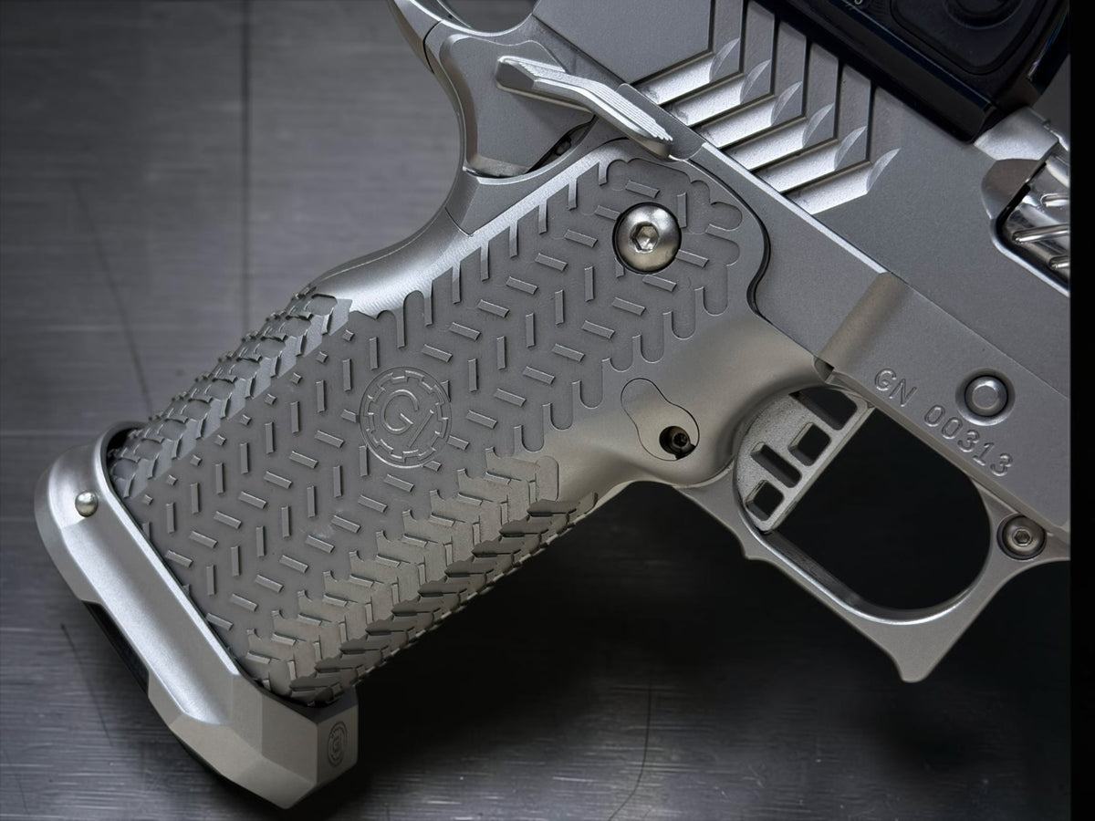 GUNCRAFTER POLARA X2 PORTED 9MM COMMANDER POLISHED CHROME FINISH WITH TRIJICON RMR