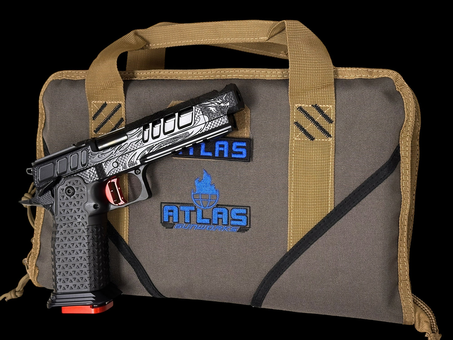 ATLAS GUNWORKS EREBUS V2 BLACK “TRIBAL DRAGON” RED TRIGGER