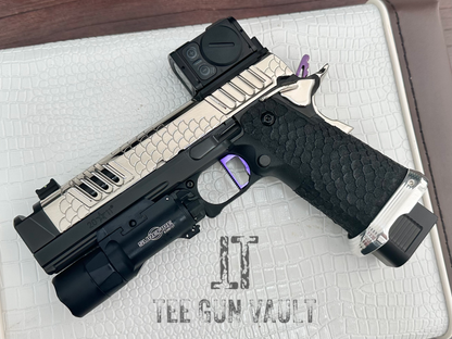 FULLY CUSTOMIZED STACCATO XC ENGRAVED POLISHED NICKEL PLATED WITH INFINITY TRIGGER ACRO AND X300