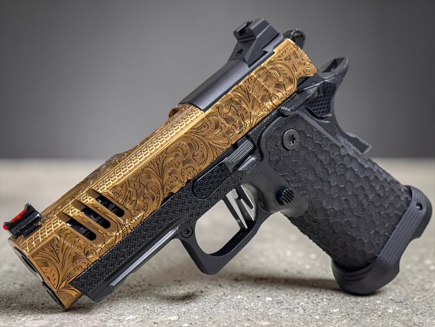 STACCATO CUSTOM CS X SERIES PORTED 3.5” ENGRAVED SCROLL DESIGN BLACK/COPPER FINISH