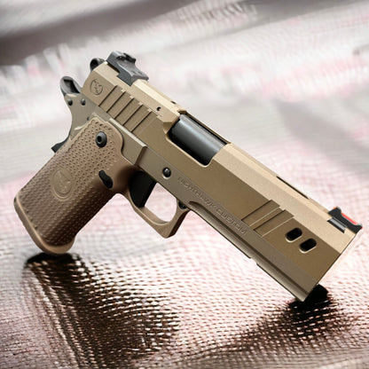 NIGHTHAWK CUSTOM BDS9 COMMANDER 4.25” SANDHAWK FINISH WITH NIGHT FIGHTER KNIFE 9MM