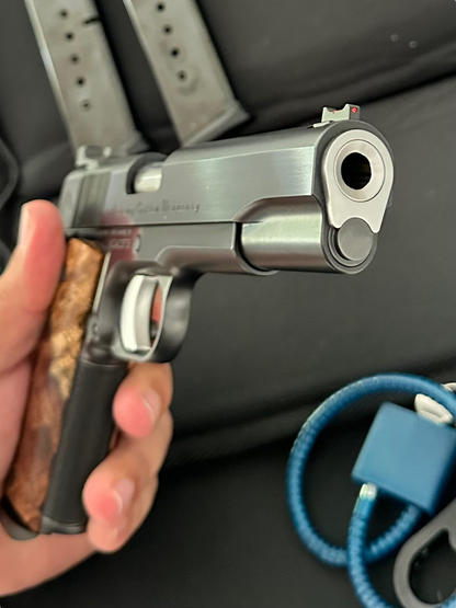 ALCHEMY CUSTOM WEAPONRY 1911 PRIME ELITE GOVERMENT 5” UPGRADED WOOD GRIPS .38 SUPER