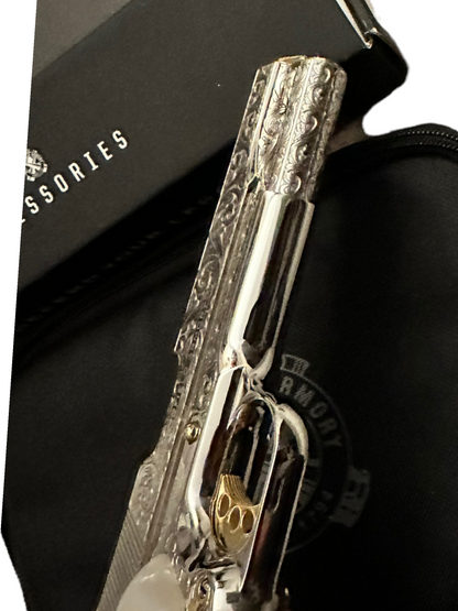 SPRINGFIELD GARRISON FULLY ENGRAVED POLISHED AND NICKEL & 24K GOLD PLATED
