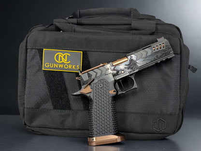 CNC GUNWORKS AKIRA “KATANAKAJI” 1 OF 5 PORTED 4.6”  DLC/ROSE GOLD FINISH 9MM