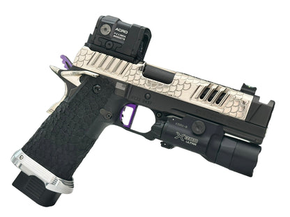 FULLY CUSTOMIZED STACCATO XC ENGRAVED POLISHED NICKEL PLATED WITH INFINITY TRIGGER ACRO AND X300