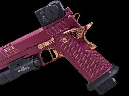 STACCATO CUSTOM XC BLACK CHERRY 18K ROSE GOLD ACCENTS WITH PHOENIX ALUMINUM GRIPS ACRO P2 , X300 (pre owned)