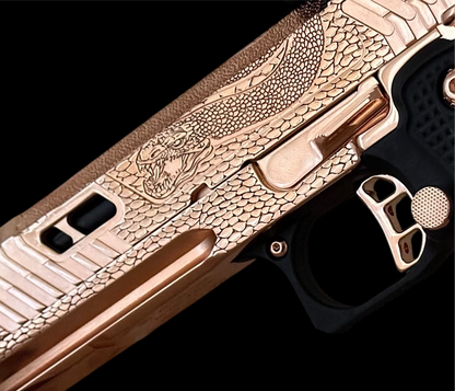 TARAN TACTICAL SAND VIPER “SOLARA” BLACKTIP 18K ROSE GOLD NEW GRIPS 2011 9MM SRO