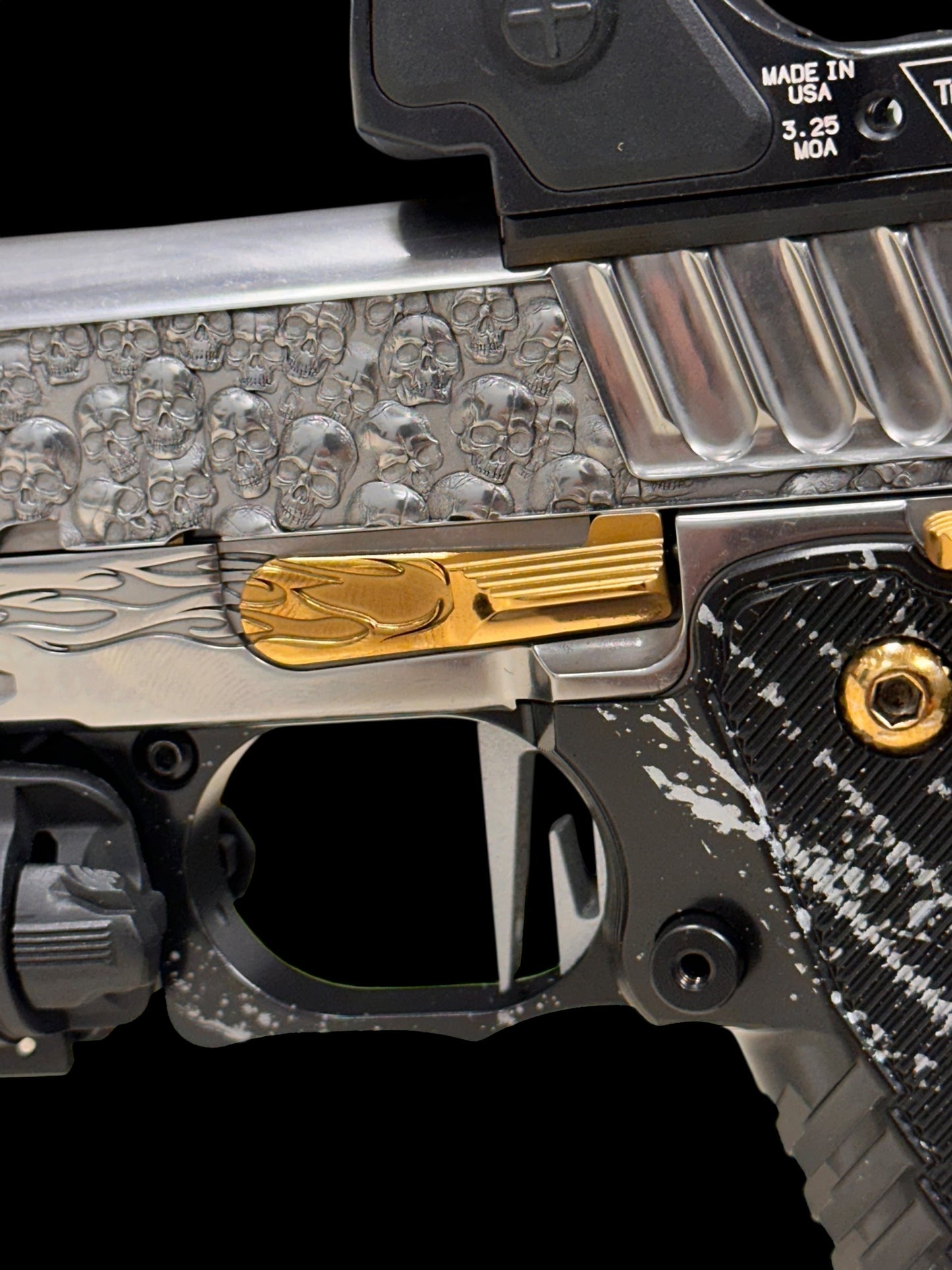 STACCATO CUSTOM XC “VITA FINITA” 3D ENGRAVED IN POLISHED PVD SILVER/COPPER FINISH.