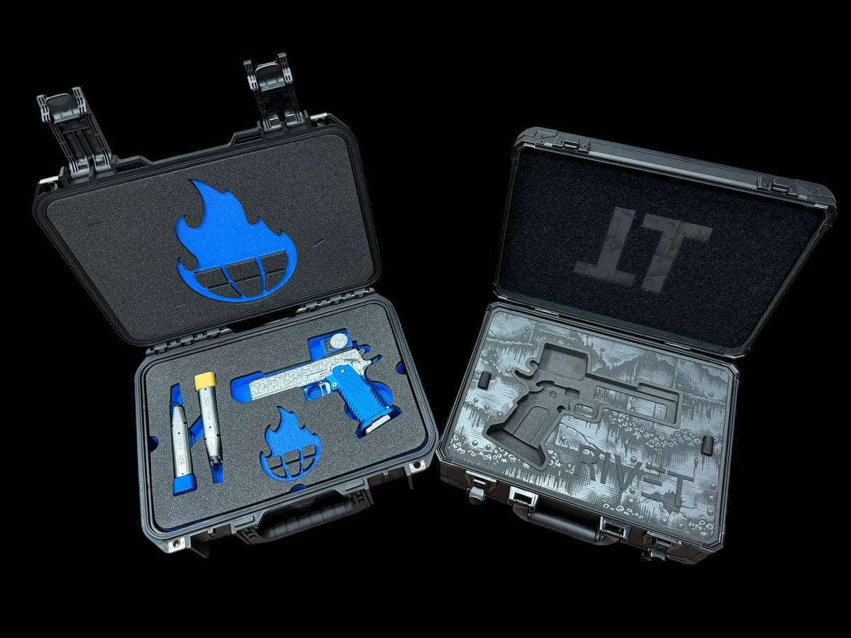 TEE GUN VAULT “RIVET” 1 OF 1 COMMANDER 4.25” V6 PORTED WITH KNIFE AND METEORITE ACRO P2