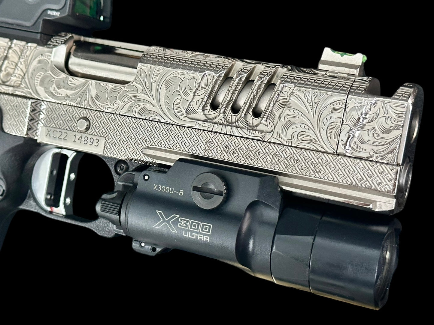 CUSTOM BUILD 1 Of 1 STACCATO XC 2011 FULLY ENGRAVED CHROME SET WITH RMR HD, X300 & MICROTECH DAYTONA