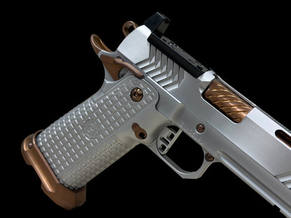 GUNCRAFTER POLARA X2 PORTED COMMANDER 4.25” SILVER COPPER PVD ALUMINUM GRIP