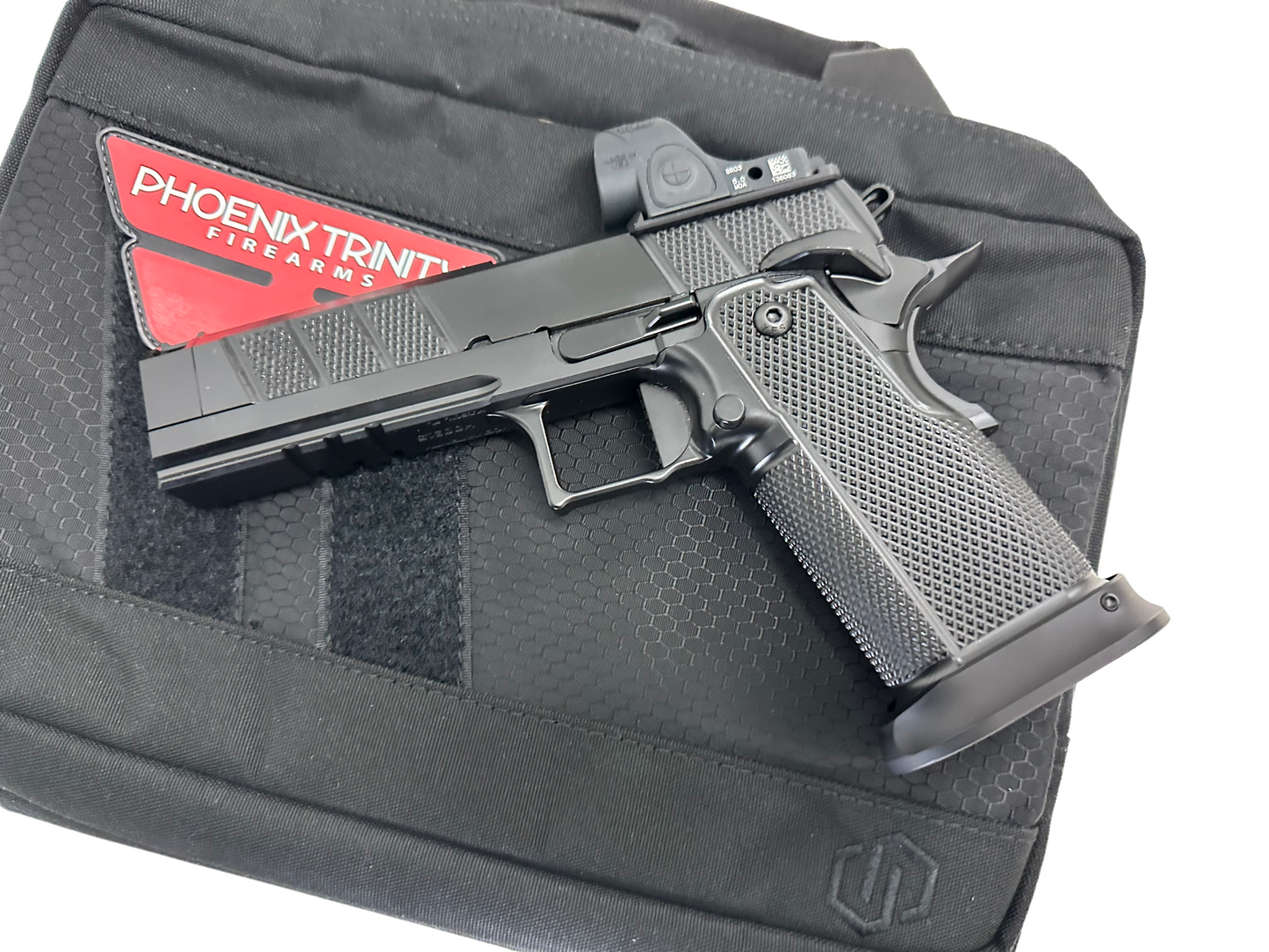 PHOENIX TRINITY H PRO 9MM DOUBLE STACK BLACK WITH SS COMP’D AND TRIJICON SRO