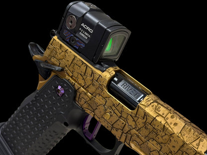 TEE GUN VAULT “RIVET” GOVERNMENT 5” PORTED COPPER WITH APE DEFENSE ACRO P2